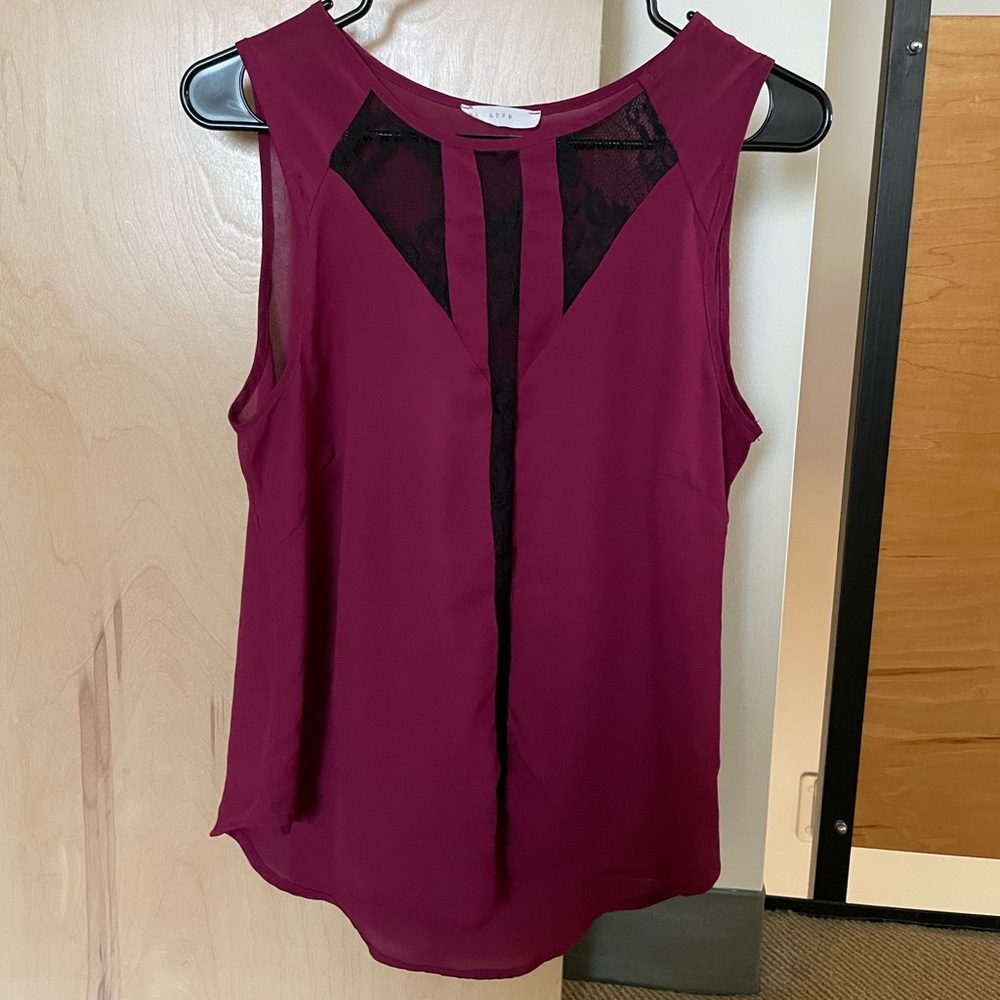 ⭐️ REDUCED SHIPPING! ⭐️ Lush Maroon With Black Lace Top